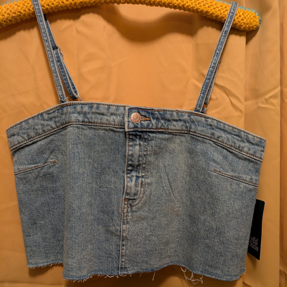 NWT Wild Fable Denim Blue Crop Top